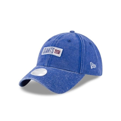 Blue New York Giants Hat - New Era NFL Rugged Tag 9TWENTY Adjustable Caps USA4726519